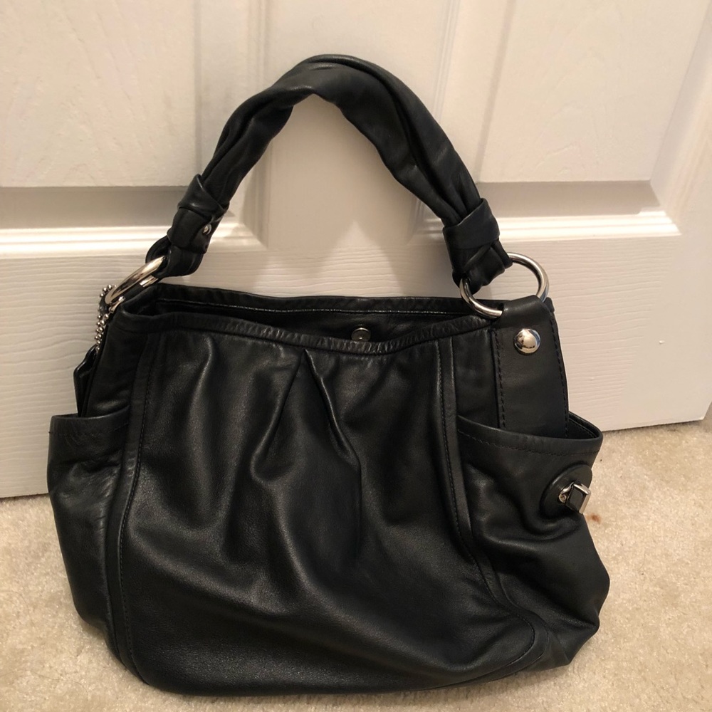 Black Leather Coach Hobo